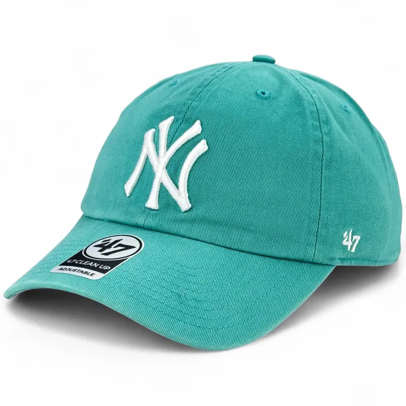 New York Yankees 47 Brand Clean Up Cap – Soft Washed Teal 1