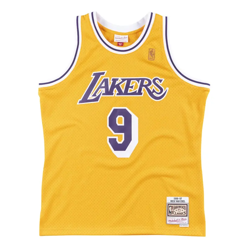 Nick Van Exel 1996–97 Lakers Gold Swingman Player Jersey – Mitchell & Ness Hardwood Classics 1