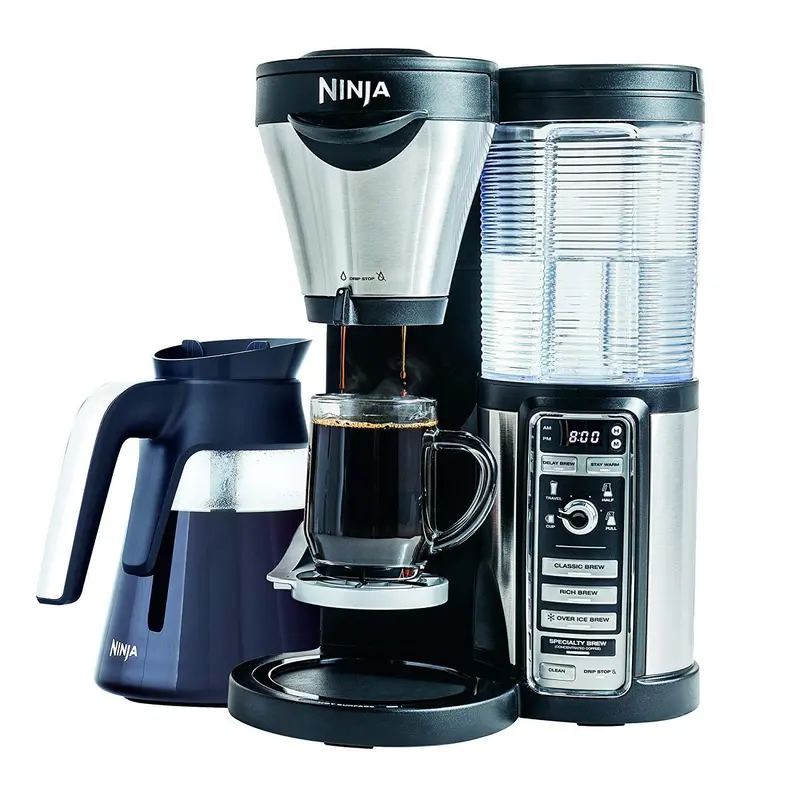 Ninja Cf082 Hot & Iced Coffee Maker With Milk Frother, 43 Oz Glass Carafe & Auto-Iq (Renewed) 1