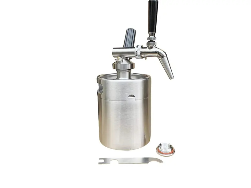 Nitro Cold Brew System – 64 Oz Stainless Steel Mini Keg With Safety Valve 1