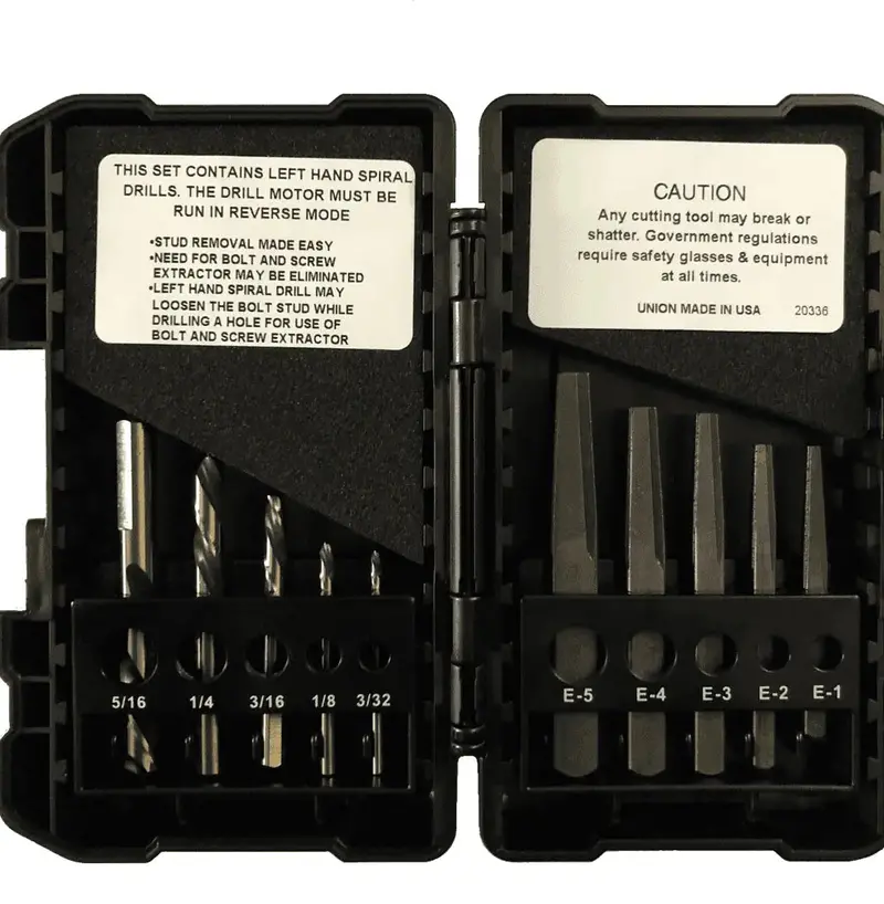 Norseman Left-Hand Square Bolt Extractor Set – 3/32 To 5/16 Inch, 6-Piece 1