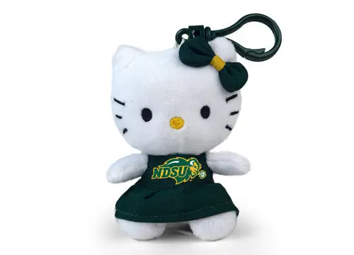 North Dakota State Hello Kitty Keychain – 4" Bison-Themed Charm 1