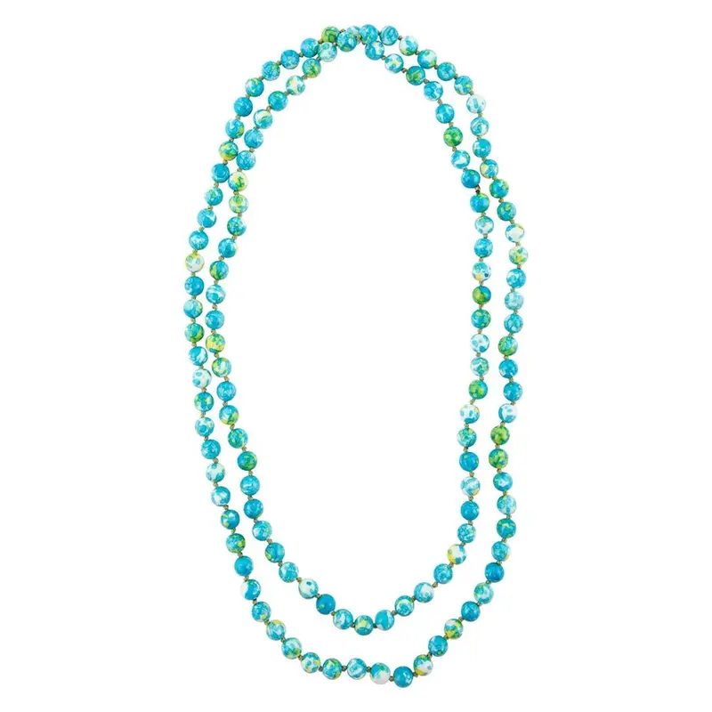 Ocean-Inspired Blue Jade Knotted Necklace 1