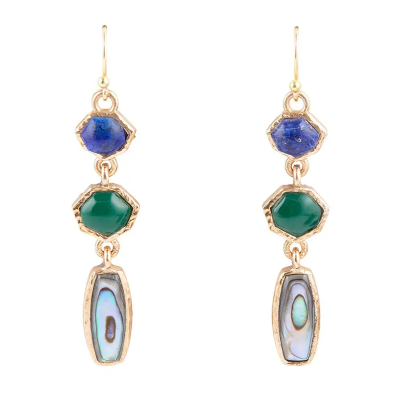Odyssey Multi-Stone Lapis Earrings – Handcrafted Design 1