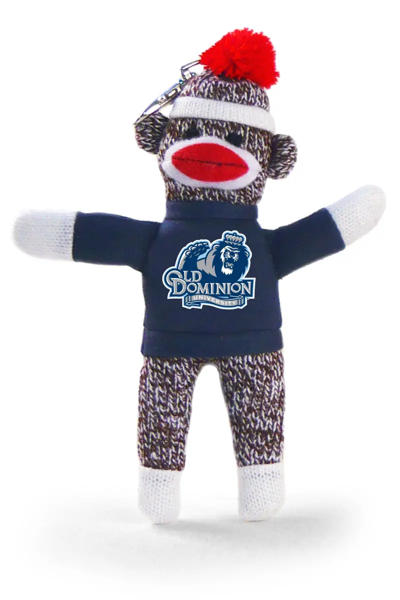 Old Dominion University Sock Monkey Keychain – 4-Inch Plush Charm 1