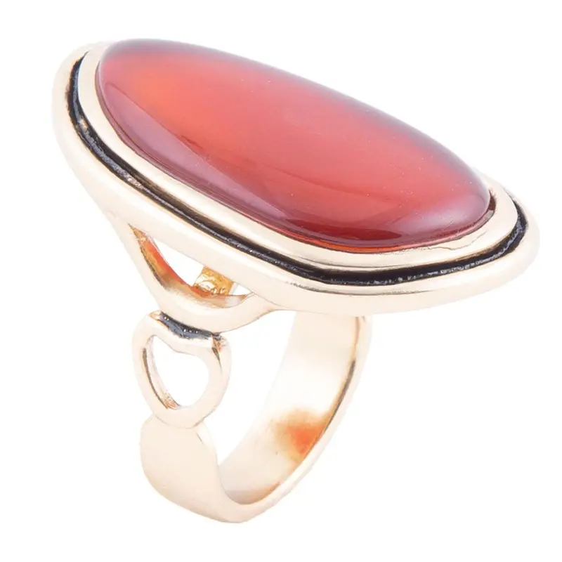 Orange Carnelian Bold Gold Ring 1