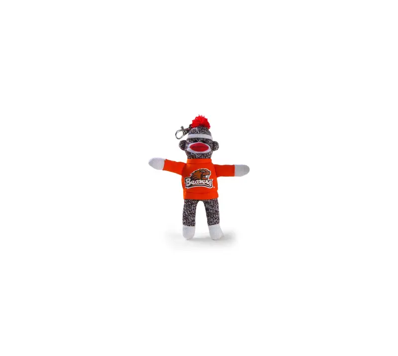 Oregon State University Sock Monkey Keychain – 4-Inch Beavers-Themed Trinket 1