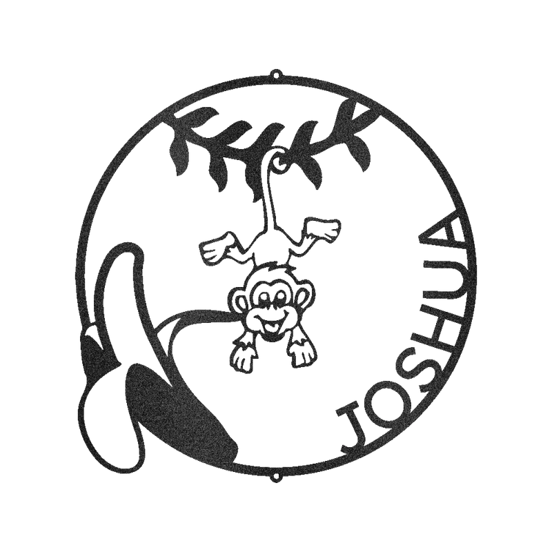 Our Little Monkey Metal Sign – Whimsical Kids’ Room Decor 1