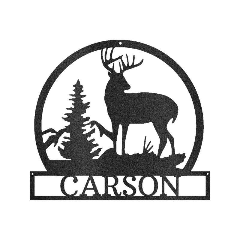 Outdoor Buck Metal Sign – Wildlife-Inspired Rustic Decor 1