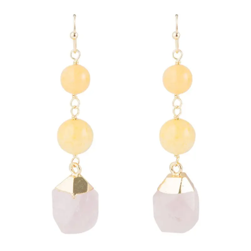 Pastel Pink And Yellow Peaceful Drop Earrings 1
