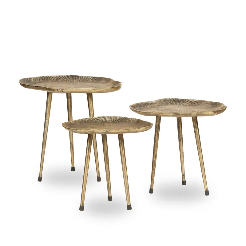 Peafowl Nesting Tables – Set Of Three Organic Wooden Accents 1