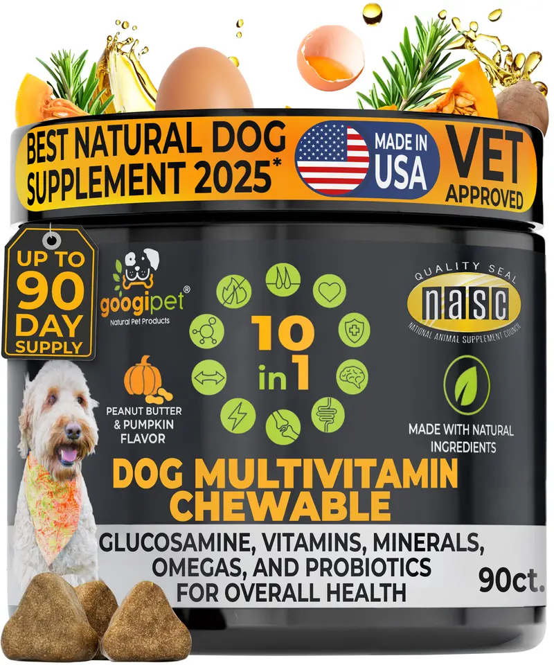 Peanut Butter & Pumpkin Multivitamin Dog Chews (10-In-1 Formula) 1