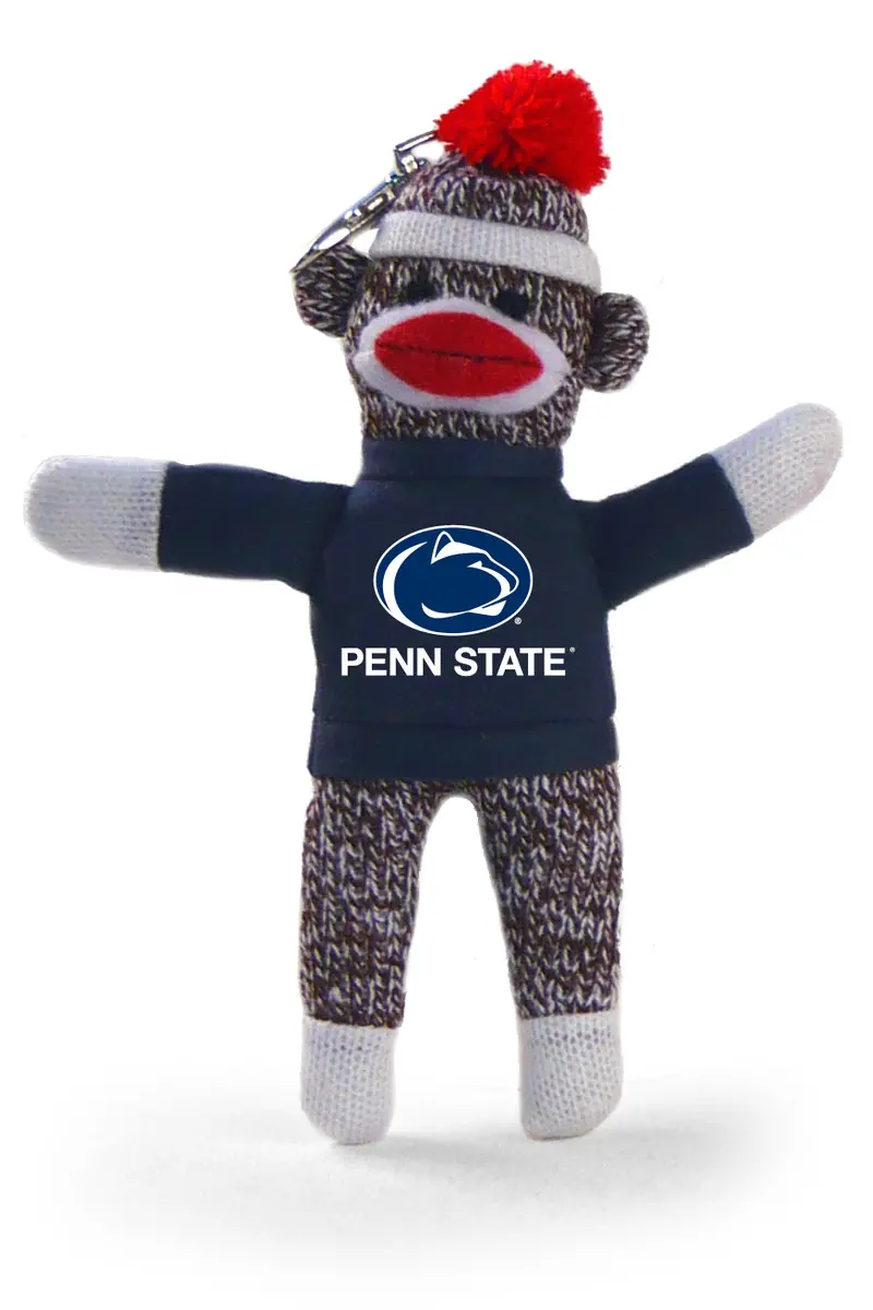 Penn State University Sock Monkey Keychain – 4" Nittany Lion-Themed Charm 1