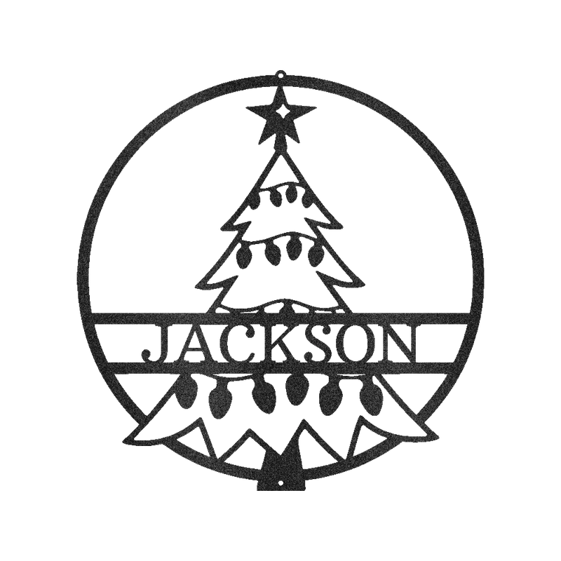 Personalized Christmas Tree Metal Sign – Festive Seasonal Decor 1
