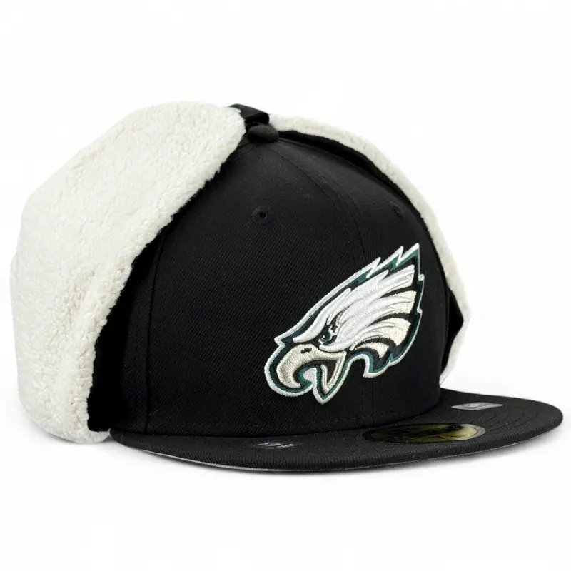 Philadelphia Eagles Official Team Color Dog Ear 59Fifty Fitted Cap – Jet Black 1