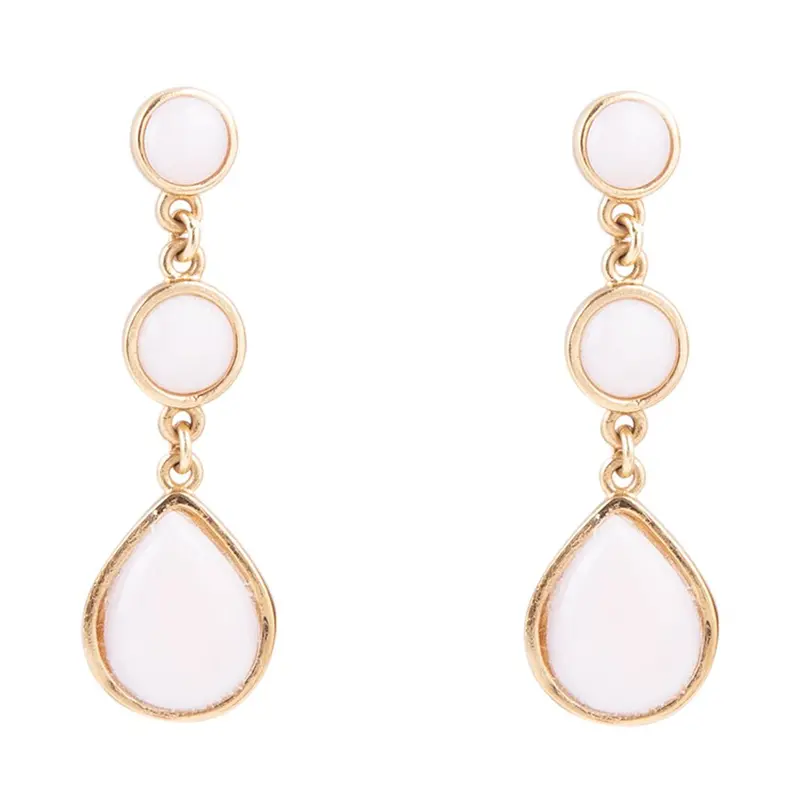 Pink Opal Drop Earrings With Minimalist Design 1