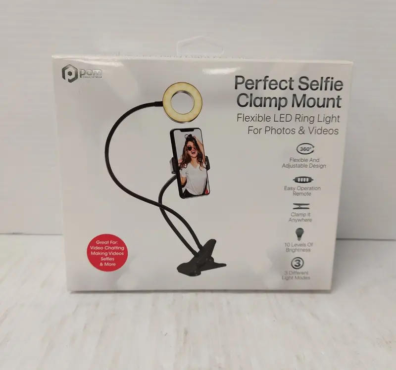 Pom P2G-Cm6-Bk Adjustable Phone Clamp Mount – Rotating Selfie Grip Stand 1