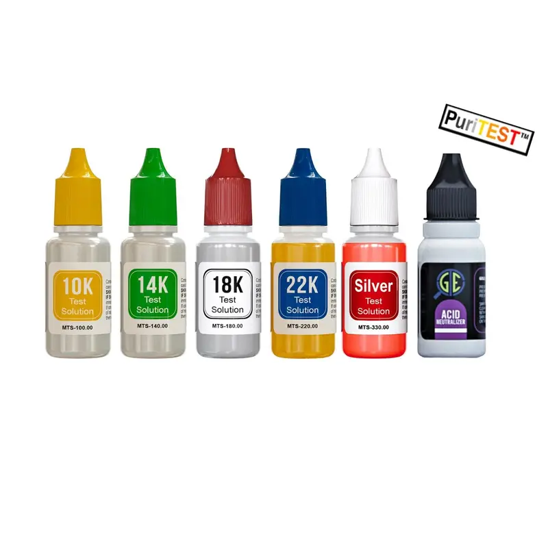 Puritest Gold & Silver Acid Testing Kit With Neutralizer: 10K–24K + Sterling & Fine Silver Verification 1
