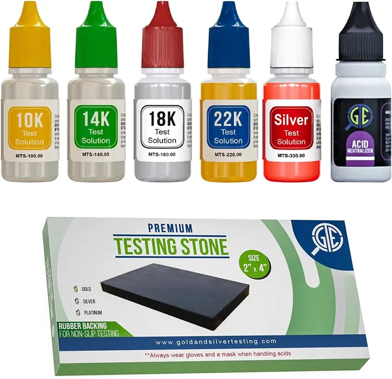 Puritest Jewelry Verification Kit – Comprehensive Acid-Based Testing System For Gold, Silver, Coins & Scrap Bars 1