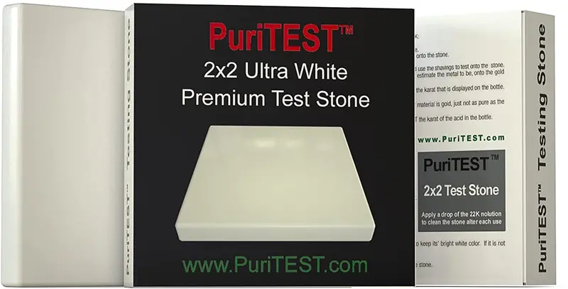 Puritest White Pro 2" X 2" Touchstone For Accurate Gold, Silver & Platinum Jewelry Verification 1
