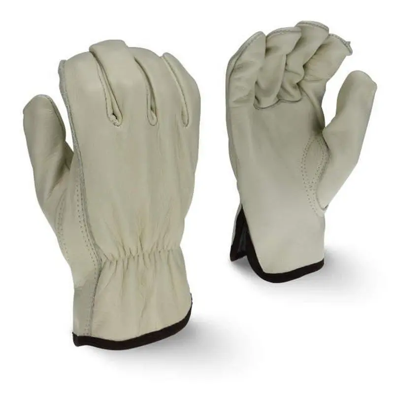 Radians Hi-Viz Driver Gloves – Keystone Thumb Design, Grain Cowhide Leather, Gray, Size L 1