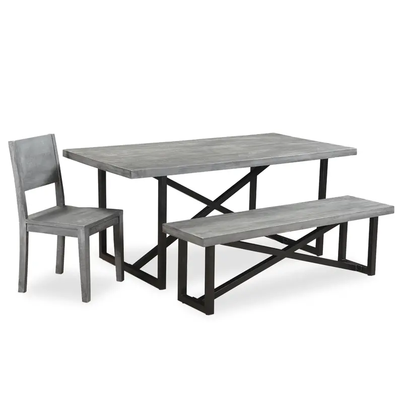 Raven Grey Dining Set – 5-Piece Modern Table & Chairs 1