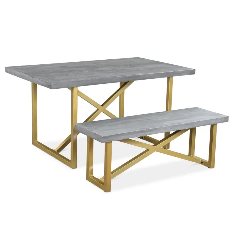 Raven Grey & Gold 3-Piece Dining Set With Matching Chairs 1