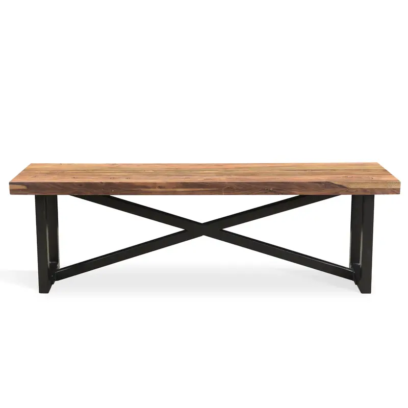 Raven Sheesham Wood Dining Bench With Rustic Finish 1
