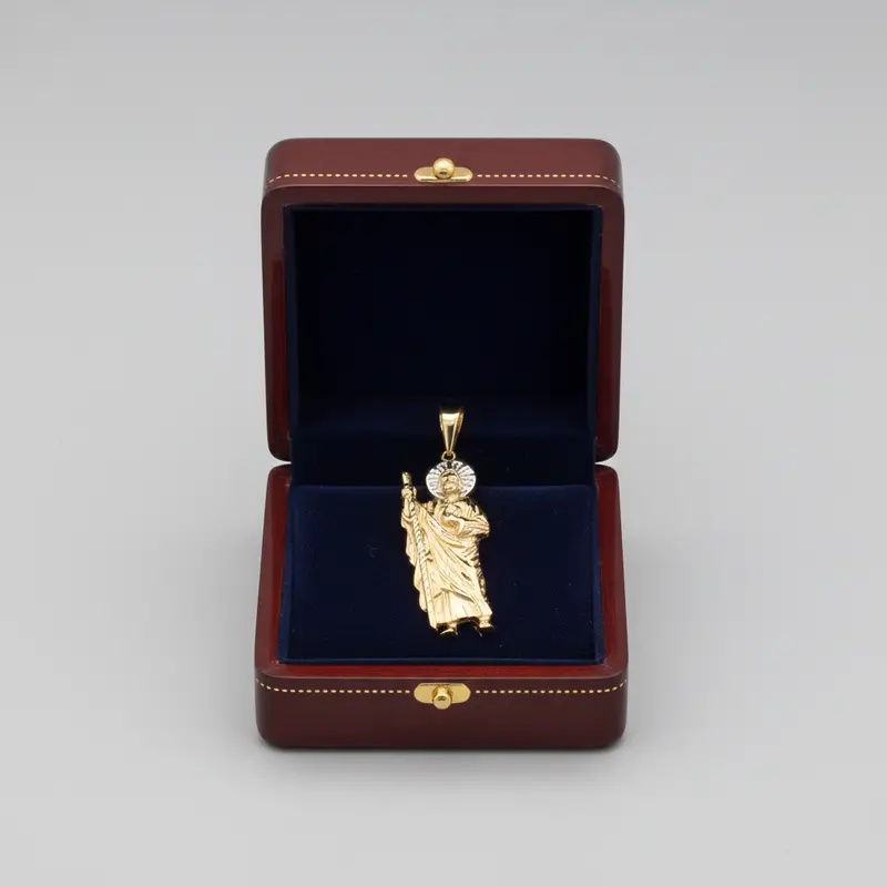Religious Figure Pendant In 14K Yellow And White Gold 1