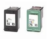Remanufactured Hp 74 Black (Cb335Wn) And Hp 75 Color (Cb337Wn) Ink Cartridge 2-Pack 1