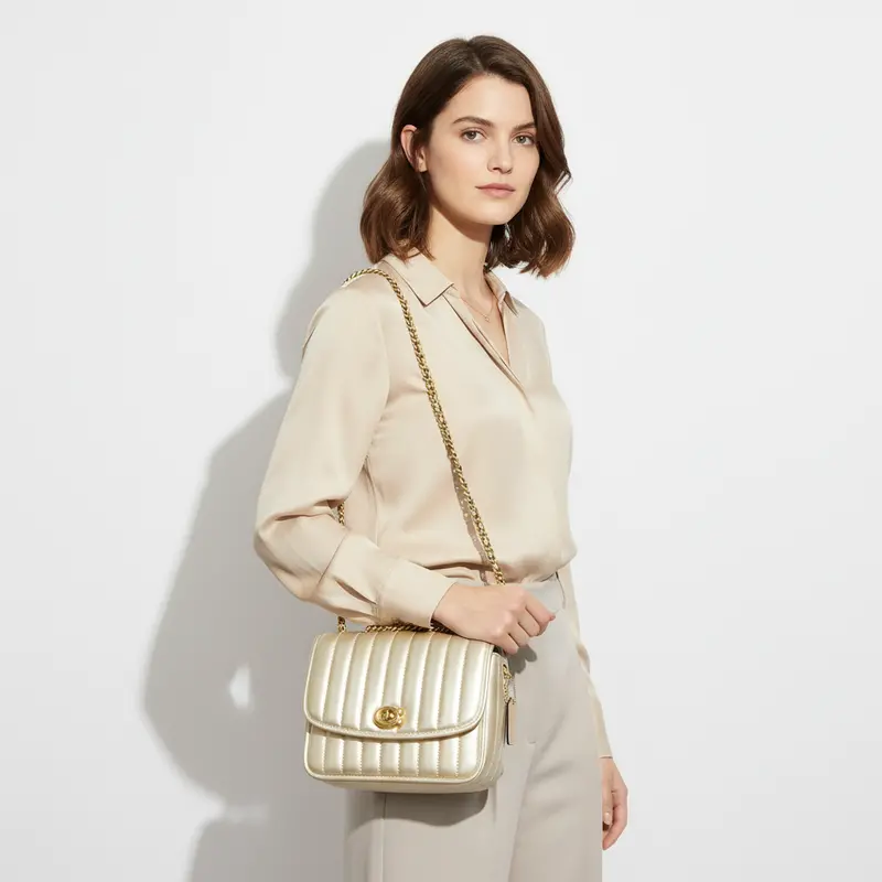 Restored Coach Madison Shoulder Bag – Metallic Quilt Finish (C6630) 1