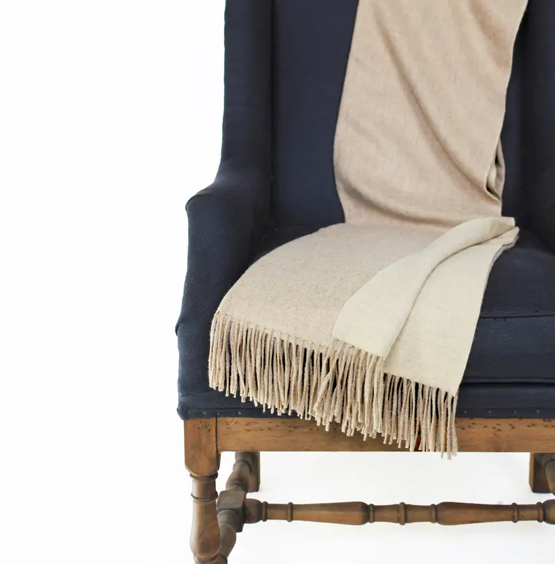 Reversible 100% Merino Wool Throw Blanket 1