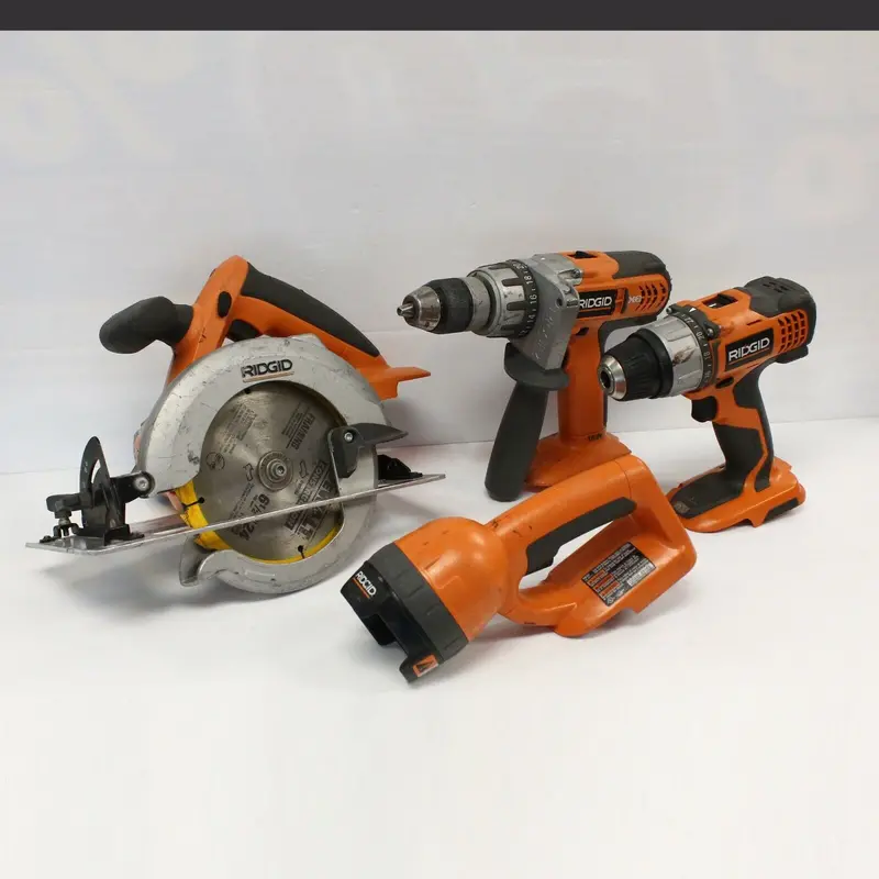 Ridgid 4-Piece 18V Cordless Power Tool Combo Set 1