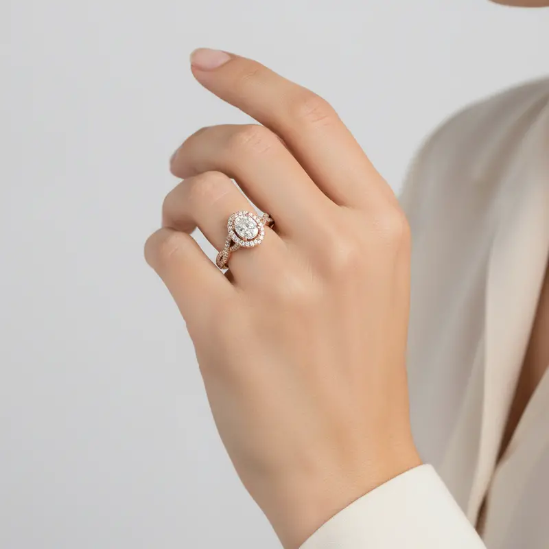Rose Gold Diamond Ring For Women – 0.20 Carat Total Weight 1