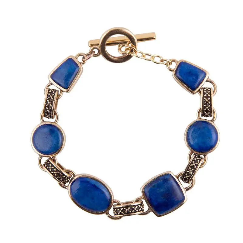 Royal Blue Lapis Lazuli Beaded Bracelet 1