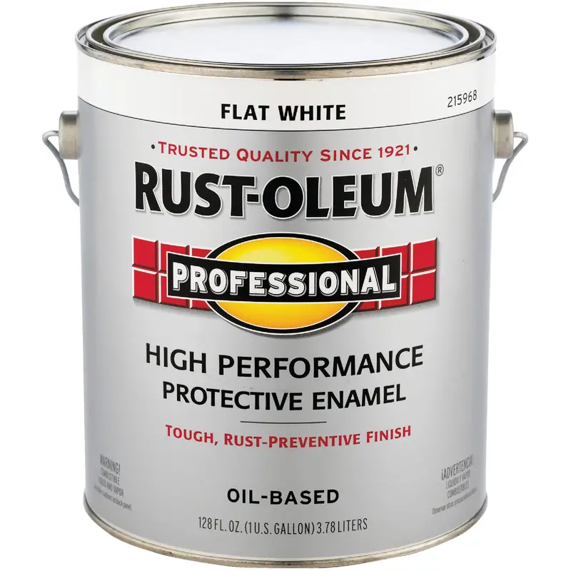 Rust-Oleum Professional Oil-Based Flat Rust Inhibitor Enamel – White, 1 Gallon 1