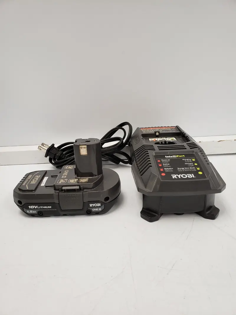 Ryobi One+ P118 Dual-Port Charger With 1.5 Ah Lithium-Ion Battery 1
