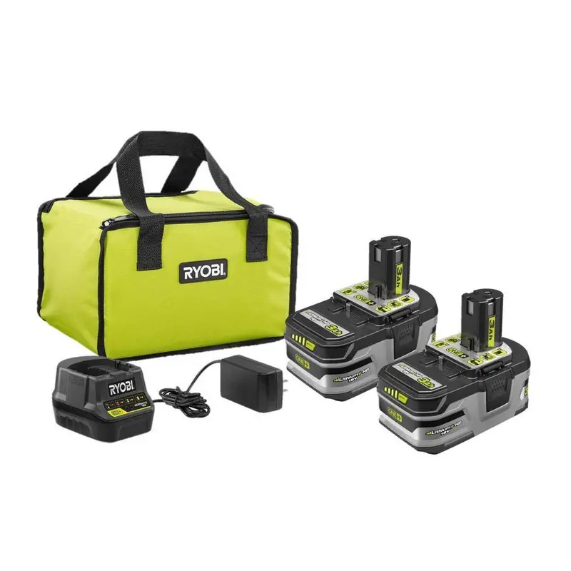 Ryobi P166 18V One+ Hp 3.0Ah Battery Starter Kit – 2-Pack With Charger & Carry Bag 1