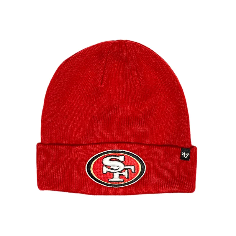 San Francisco 49Ers Knit Beanie – 47 Brand Raised Cuff In Red 1