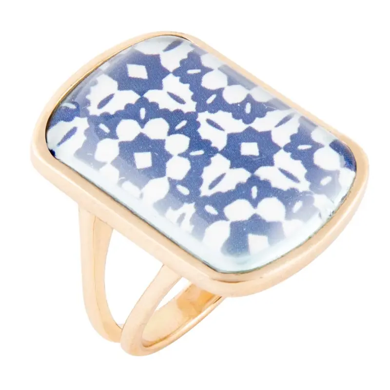 Santorini Cobalt And White Gold Band Ring 1