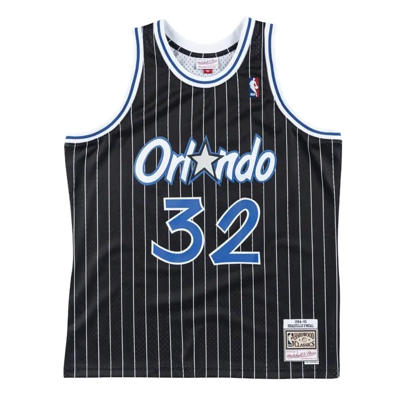 Shaquille O'Neal Orlando Magic Mitchell & Ness Black Hardwood Classics Swingman Jersey 1
