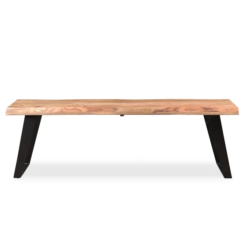 Sheesham Wood Live Edge Bench With Black Iron Frame 1