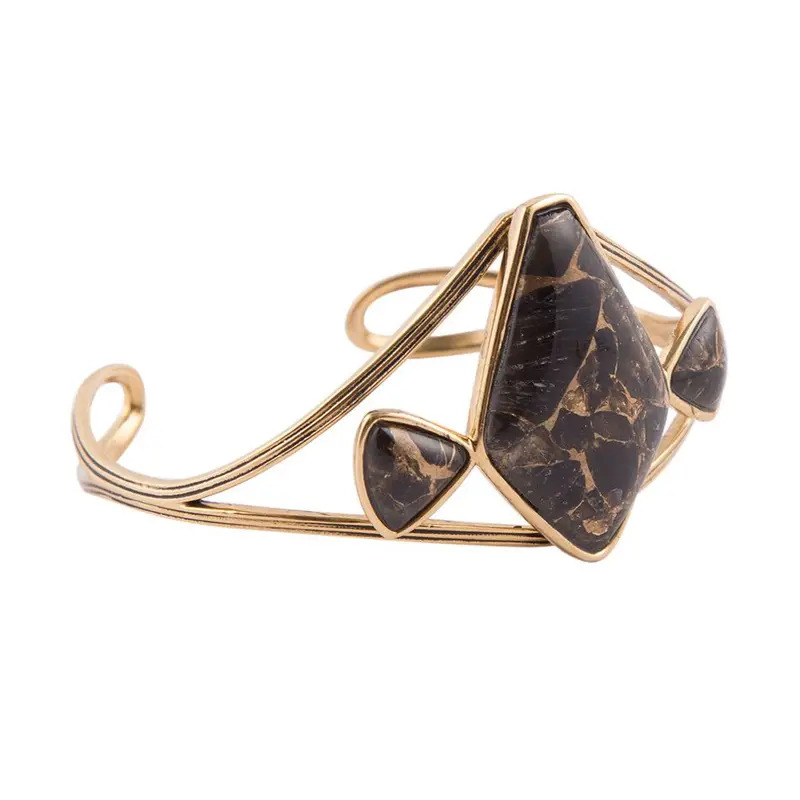 Shungite Cuff With Antique Bronze Accents 1
