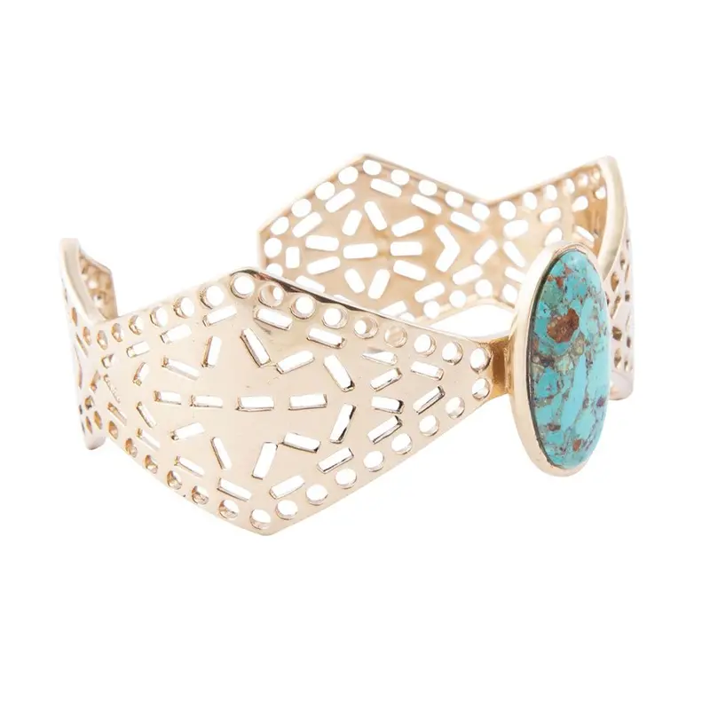 Skyler Minimalist Turquoise Cuff Bracelet 1