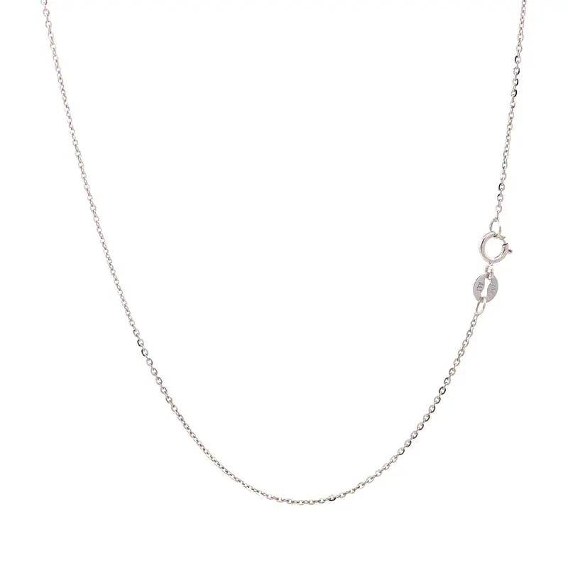 Sleek 10K White Gold Cable Link Anklet – Adjustable Fit 1