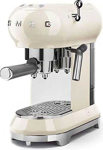 Smeg Ecf01Crus Retro-Style Espresso Machine – Cream-Colored Compact Design 1