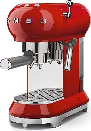 Smeg Ecf01Rdus Espresso Machine – Retro-Style Red Compact Espresso Brewer For Home Use 1