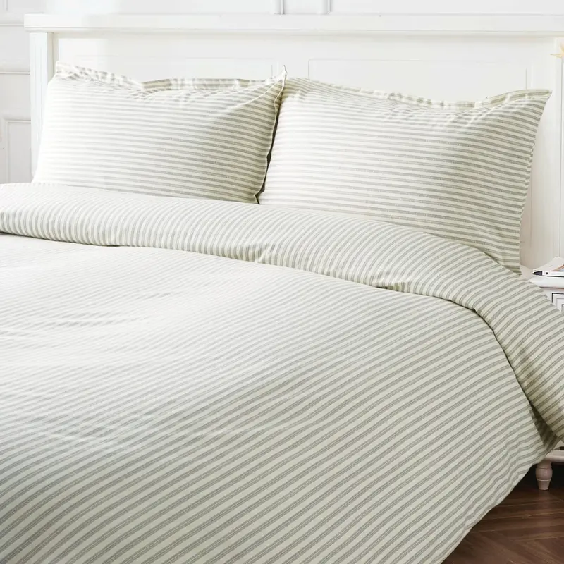 Soft Bamboo Blend Stripe Duvet Cover Set 1