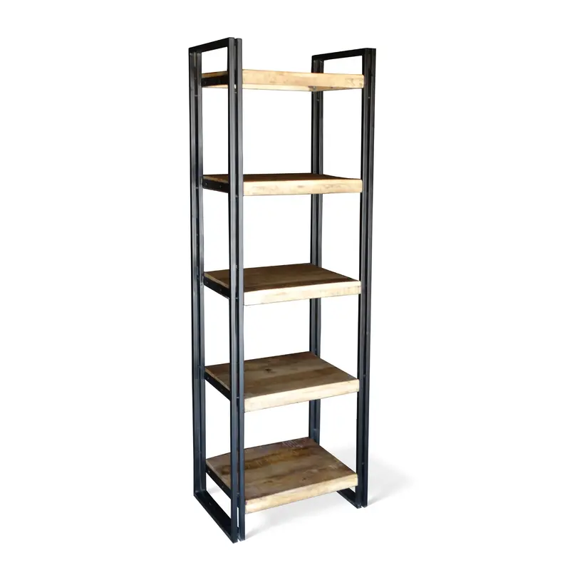 Solid Mango Wood Tall Bookshelf – Vertical Storage Solution 1