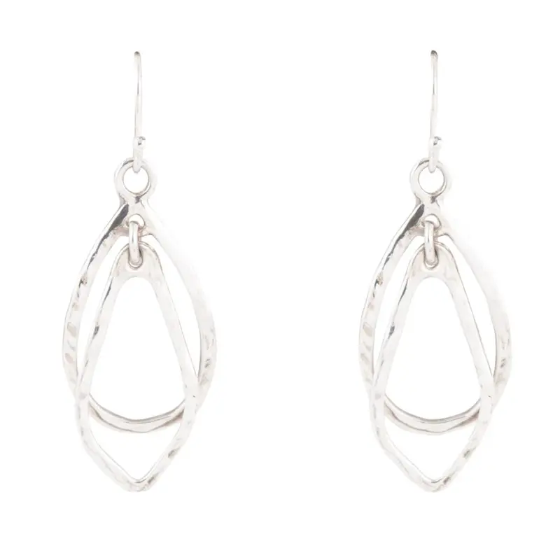Spiral-Design Sterling Silver Drop Earrings 1